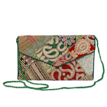 Load image into Gallery viewer, Upcycled Beaded and Embroidered Patchwork Purse - Vibrant Splash | NOVICA