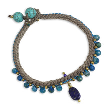 Load image into Gallery viewer, Lapis Lazuli and Agate Braided Bracelet with Brass Beads - Mae Sa Cascade | NOVICA