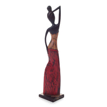 Load image into Gallery viewer, Distressed Wooden Figurine of Young Balinese Woman - Ready To Go | NOVICA