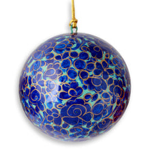 Load image into Gallery viewer, Fair Trade Hand Painted Round Floral Ornaments (set of 4) - Kashmiri Holiday | NOVICA