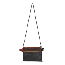 Load image into Gallery viewer, Hill Tribe Natural Fiber Shoulder Bag Woven by Hand - Akha Wonder of Black | NOVICA