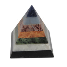 Load image into Gallery viewer, Artisan Crafted Seven Gem Pyramid Sculpture from the Andes - Empowered Spirituality | NOVICA
