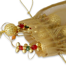 Load image into Gallery viewer, Set of 5 Handcrafted Beaded Brass Bell Christmas Ornaments - Jingle Bells | NOVICA