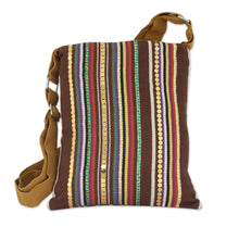 Load image into Gallery viewer, Indian Handmade Multicolor Cotton Cross-Body Handbag - Earthly Beauty | NOVICA