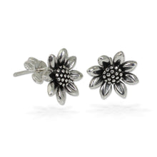 Load image into Gallery viewer, Small Sterling Silver Sun Flower Post Earrings from Thailand - Sunflower Love | NOVICA