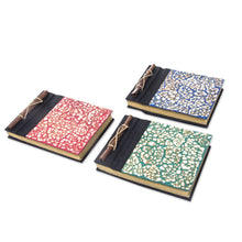 Load image into Gallery viewer, Assorted Color Balinese Natural Fiber Journals (Set of 3) - Beratan Mosaic I | NOVICA