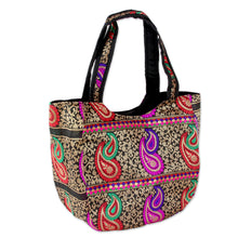 Load image into Gallery viewer, Colorful Paisley Brocade Handbag from Indian Artisan - Double Paisley | NOVICA