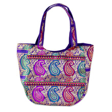 Load image into Gallery viewer, Multicolored Brocade Shoulder Bag by Indian Artisan - Paisley Parade | NOVICA
