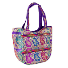 Load image into Gallery viewer, Multicolored Brocade Shoulder Bag by Indian Artisan - Paisley Parade | NOVICA