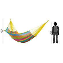 Load image into Gallery viewer, Multicolor Hand Woven Cotton Hammock Double Size - Yucatan Feast | NOVICA