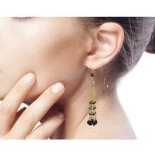 Load image into Gallery viewer, Gold Plated Earrings with Labradorite Tourmaline and Spinel - Elysian Cascade | NOVICA