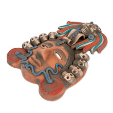 Load image into Gallery viewer, Ceramic Mexican Aztec Mask with Skulls - Honoring Death | NOVICA