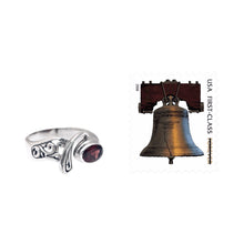 Load image into Gallery viewer, Ornate Asymmetrical Garnet and Sterling Silver Ring - Jimbaran | NOVICA