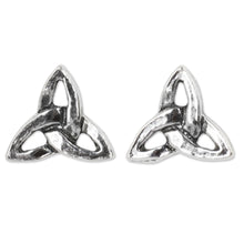 Load image into Gallery viewer, Handcrafted Celtic Trinity Knot Sterling Silver Earrings - Celtic Trinity | NOVICA