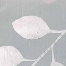 Load image into Gallery viewer, Pale Blue Cotton Cushion Covers with Silver Leaves (Pair) - Drifting Leaves | NOVICA