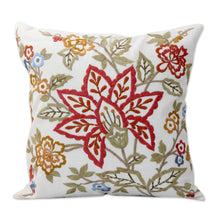 Load image into Gallery viewer, Embroidered Square Cotton Cushion Covers (Pair) - Jaipur Meadow | NOVICA