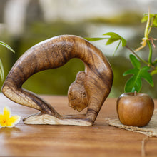 Load image into Gallery viewer, Signed Mermaid Wood Sculpture from Bali - Setu Bandha Sirsasana Mermaid | NOVICA