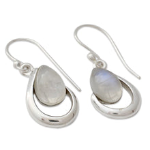 Load image into Gallery viewer, India Handcrafted Rainbow Moonstone Earrings - Sublime Symmetry | NOVICA