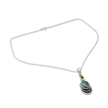 Load image into Gallery viewer, Silver Necklace with Citrine and Composite Turquoise - Eternal Allure | NOVICA
