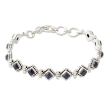 Load image into Gallery viewer, India Lapis Lazuli and Sterling Silver Tennis Bracelet - Deep Blue Diamonds | NOVICA
