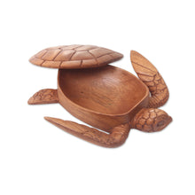 Load image into Gallery viewer, Hand Carved Wood Sculpture Decorative Box - Sea Turtle Guardian | NOVICA