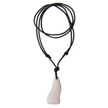 Load image into Gallery viewer, Hand Crafted Rabbit Bone Pendant on Cotton Necklace - Handsome Rabbit | NOVICA