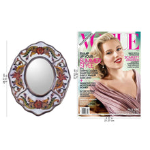 Load image into Gallery viewer, Aged White Reverse Painted Glass Wall Mirror from Peru - White Colonial Wreath | NOVICA