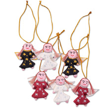 Load image into Gallery viewer, Handmade Wood Angel Ornaments from Bali (Set of 6) - Angel Troupe | NOVICA