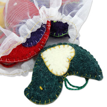 Load image into Gallery viewer, Colorful Wool Felt Holiday Dove Ornaments (Set of 4) - Messengers of Peace | NOVICA
