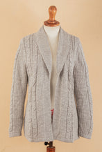 Load image into Gallery viewer, Versatile Light Grey Cardigan in Soft Alpaca Blend from Peru - Classic Chic | NOVICA