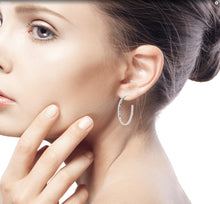 Load image into Gallery viewer, Hand Crafted Sterling Silver Half Hoop Earrings from Bali - Mosaic in Sterling | NOVICA
