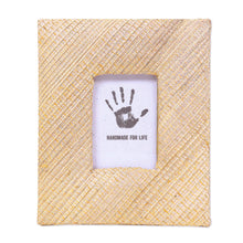 Load image into Gallery viewer, Beige Natural Fiber Handmade Photo Frame for 2x3 Photo - Banana Cream | NOVICA