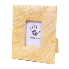 Load image into Gallery viewer, Beige Natural Fiber Handmade Photo Frame for 2x3 Photo - Banana Cream | NOVICA