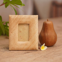 Load image into Gallery viewer, Beige Natural Fiber Handmade Photo Frame for 2x3 Photo - Banana Cream | NOVICA