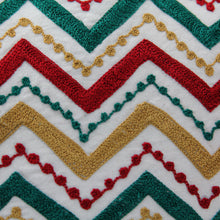 Load image into Gallery viewer, Multicolored Zigzag Embroidered Cushion Covers (Pair) - Festive Zigzag | NOVICA