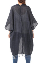 Load image into Gallery viewer, Artisan Crafted 100% Cotton Black and Grey Jacket and Scarf - Monochromatic | NOVICA