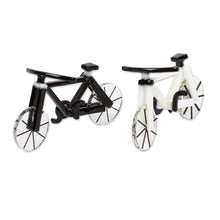 Load image into Gallery viewer, Set of Two 3-inch Art Glass Bicycle Miniatures from Mexico - Vintage Bicycles | NOVICA