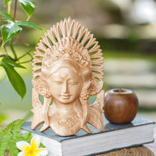 Load image into Gallery viewer, Balinese Janger Dancer Mask in Crocodile Wood - Balinese Janger Dancer | NOVICA