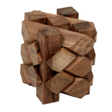 Load image into Gallery viewer, Artisan Crafted Recycled Teak Wood Puzzle from Bali - Bizarre | NOVICA