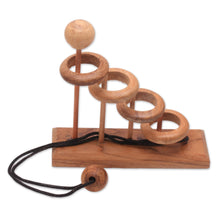 Load image into Gallery viewer, Artisan Crafted Teak Wood Desktop Puzzle Game from Java - Magic Knot | NOVICA