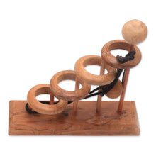 Load image into Gallery viewer, Artisan Crafted Teak Wood Desktop Puzzle Game from Java - Magic Knot | NOVICA