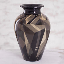 Load image into Gallery viewer, Ceramic Vase Cuzco Painted Folk Art - Sepia Women | NOVICA