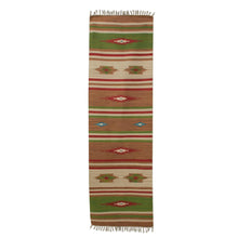Load image into Gallery viewer, Handwoven Geometric Floral Patterned Wool Runner Rug 2.5x8.5 - Floral Blasts | NOVICA