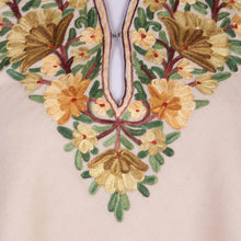 Load image into Gallery viewer, Aari Wool Poncho with Floral Motifs and Fringes from India - Aari Princess | NOVICA