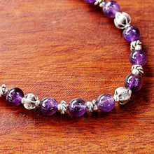 Load image into Gallery viewer, Amethyst and 950 Silver Beaded Necklace from Thailand - Simple Grace | NOVICA