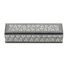 Load image into Gallery viewer, Handmade Wood Floral Decorative Box by Indian Artisan - Midnight Charm | NOVICA