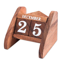 Load image into Gallery viewer, Hand Made Wood Decorative Desk Calendar from Thailand - Time Catcher | NOVICA