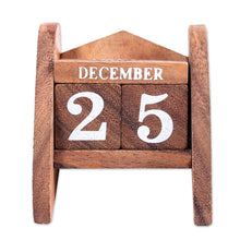 Load image into Gallery viewer, Hand Made Wood Decorative Desk Calendar from Thailand - Time Catcher | NOVICA