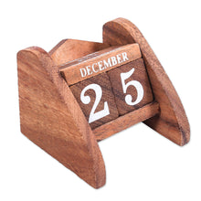 Load image into Gallery viewer, Hand Made Wood Decorative Desk Calendar from Thailand - Time Catcher | NOVICA