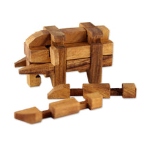 Load image into Gallery viewer, Rain Tree Wood Elephant Puzzle from Thailand - Elephant Puzzle | NOVICA